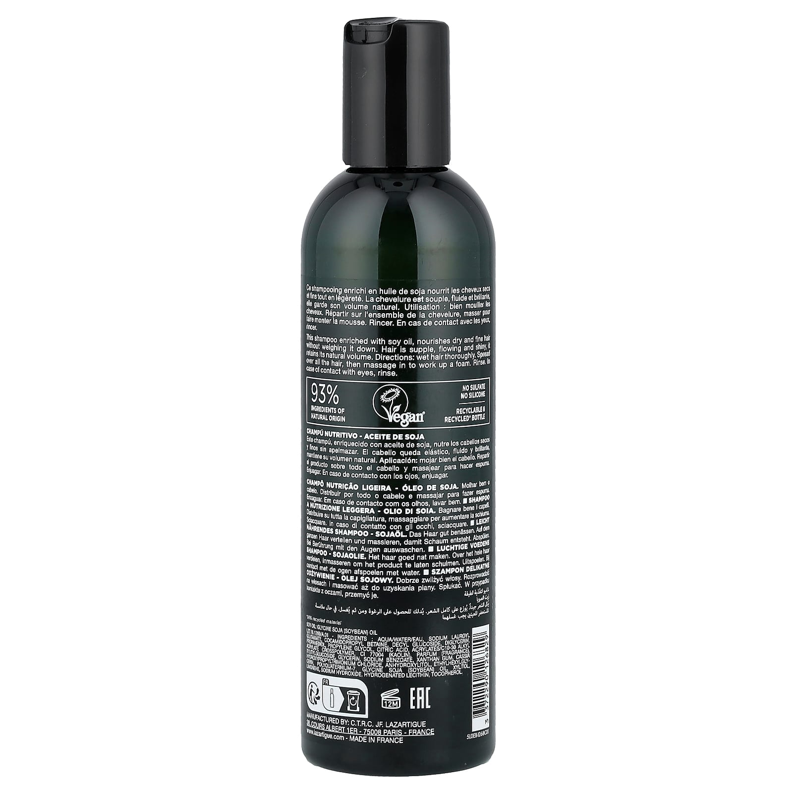 Lazartigue Nourish Light, Nutrition Shampoo, Dry, Fine Hair, 8.5 fl oz (250 ml)