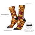 thumbnail image 4 of Hirioo Almond Nuts Pattern Adult Middle Tube Socks Breathable Sock Non-Pilling,Contrasting Color Design, 4 of 6