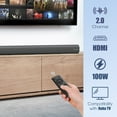 thumbnail image 2 of 100W 28-inch Bluetooth 5.3 Sound Bar with HDMI, Home Theater Surround Sound System with Built-in Subwoofer for Smart TV with Remote, Brushed Finish Gray, 2 of 8