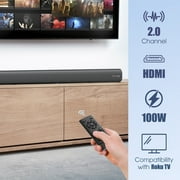 100W 28-inch Bluetooth 5.3 Sound Bar with HDMI, Home Theater Surround Sound System with Built-in Subwoofer for Smart TV with Remote, Brushed Finish Gray