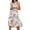 Beige, variant on Women's Ruffled Printed Surplice Cap Sleeve Dress with Ruched Sheer Overlay and 100% Polyester fabric for events