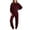 Wine, variant on 2 Piece Plus Size Sets for Women Fall Casual Color Oversized Sleeve Sets Casual Tops And Pants 2 Piece Outfits Sweatsuit
