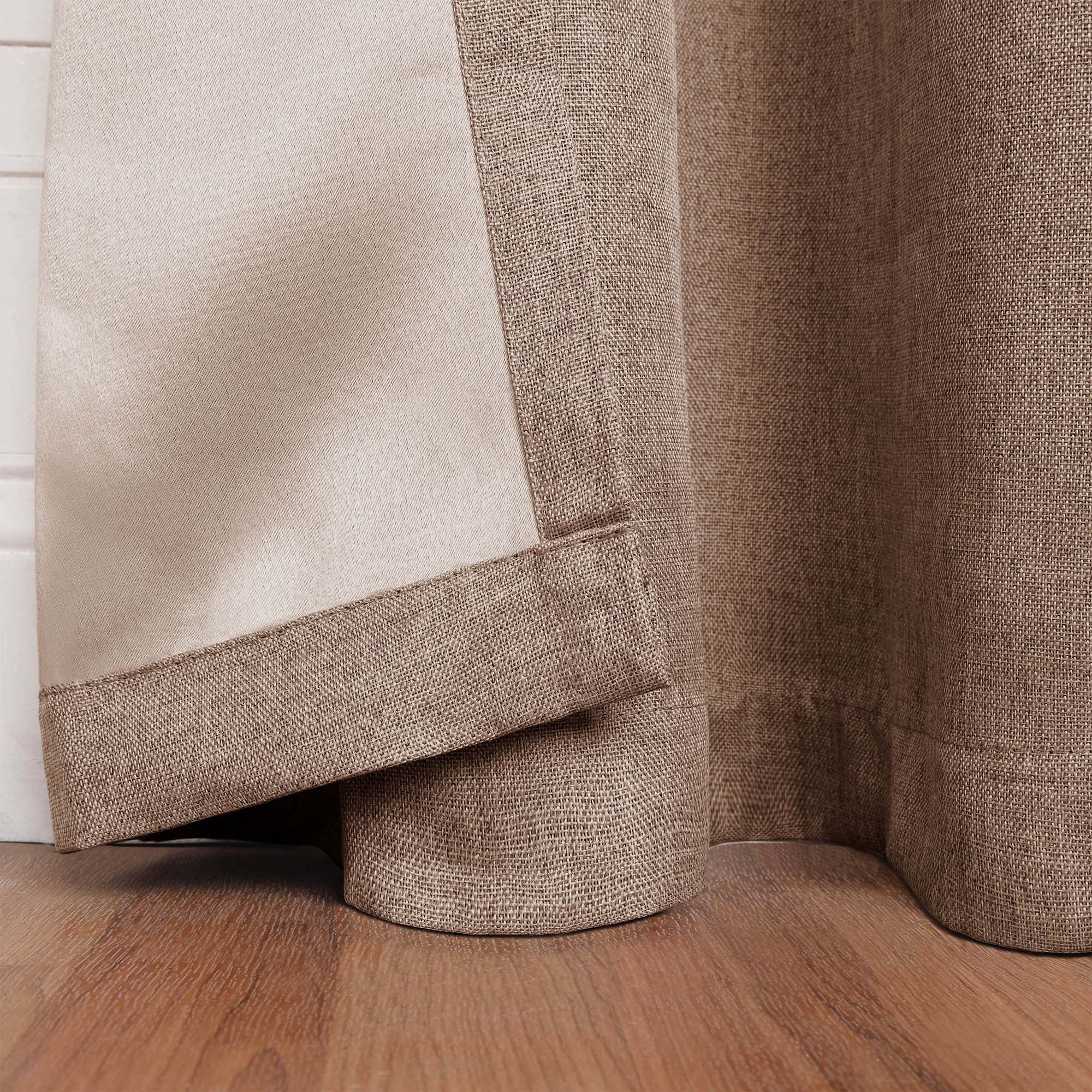 Linen Solid Blackout Curtain Panels, 26" x 84", Acorn by Blue Nile Mills