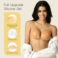 thumbnail image 3 of Niidor Women's Reusable Sticky Push-up Bra Backless Strapless Silicone Bra with Adhesive Nipple Covers, 3 of 9