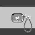 thumbnail image 5 of Luxury Electroplated Silver Earphone Box For Apple Airpods Pro2 Case for AirPods 1 2 3 Cover Simple Abstract Heart Keyring Shell 03 For AirPods 1 or 2, 5 of 5