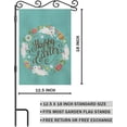 thumbnail image 2 of Happy Easter Garden Flag Vertical Double Sided 12.5 x 18 Inch Colorful Wreath of Flowers Eggs and Rabbits Burlap Yard Outdoor Decor, 2 of 6
