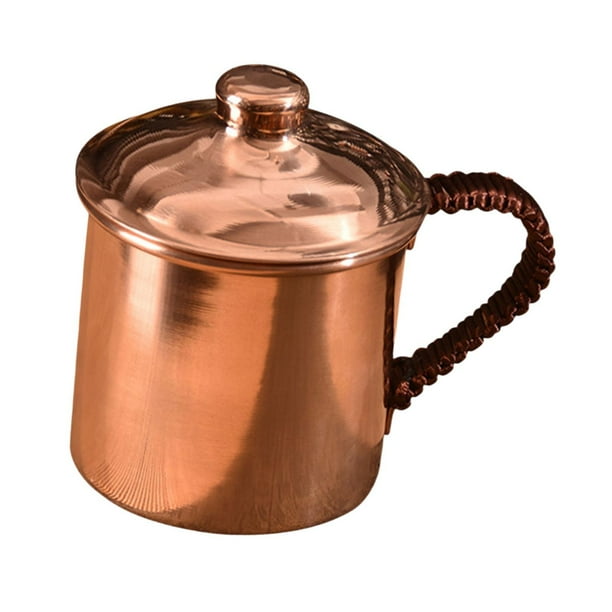 Taza de agua de cobre hecha a mano, taza de café de cobre, fácil de llevar, taza de té gruesa resistente para leche, agua fría y caliente, restaurante A