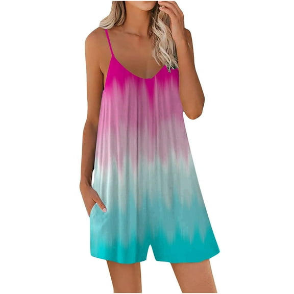 Edvintorg Short Overalls for Women Sumemr Fashion Casual Loose Wide Leg Bib Rompers Sleeveless Suspender Jumpsuit Shorts with Pockets