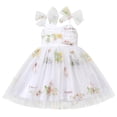 thumbnail image 3 of IBTOM CASTLE Toddler Baby Girls Birthday Party Princess Tutu Dress Floral Backless Ruffle Tulle Dresses for Cake Smash 18-24 Months White Floral, 3 of 8