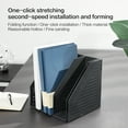 thumbnail image 3 of Deli Collapsible Magazine File Holder Magazine Rack Desk Organizer, 4 Vertical Compartments, Black, 3 of 10
