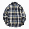 thumbnail image 4 of HCNTES Mens Flannel Shirts Long Sleeve Flannel Shirt for Men Warm Soft Button Down Plaid Mens Casual Flannel Shirt(X01-Blue,L), 4 of 4