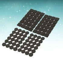Yuangui 4pcs Stick/pc 3mm 2 Rounded Pads and 2 Square Pads Non Furniture Pads Adhesive Furniture Grippers Furniture Stoppers with Rubber Pad as Floor Protectors and Couch Stoppers (Black)