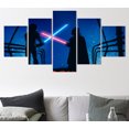 thumbnail image 1 of 5 Cuadros Decorativos Star Wars Darth Vader VS Luke Silueta Canvas Listo Para Colgar 150x84cm Jungle Art Impresion Tela Arte, 1 of 6
