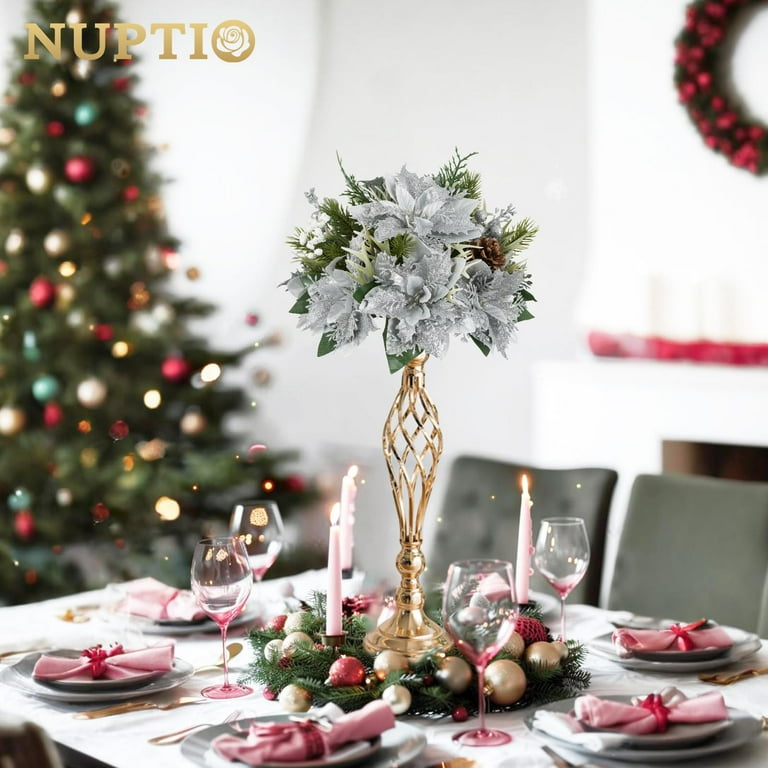 Luxe Mozaïek Goud Vaas Met Prachtige Zijdebloemen Arrangement | Noenoes Luxe Mozaïek Goud Vaas Met Prachtige Zijdebloemen Arrangement | Noenoes