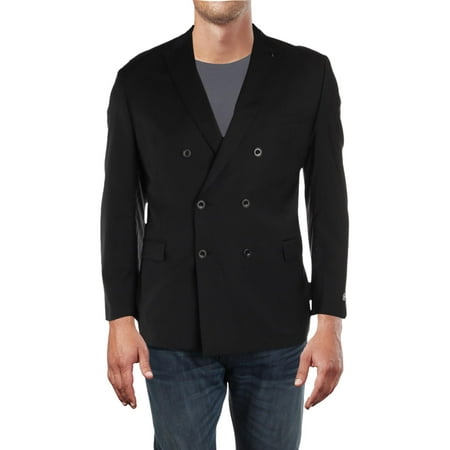 Button Black Worsted Wool Suit - Michael Kors Mens Wool Business Two-Button Suit Jacket Black 50R