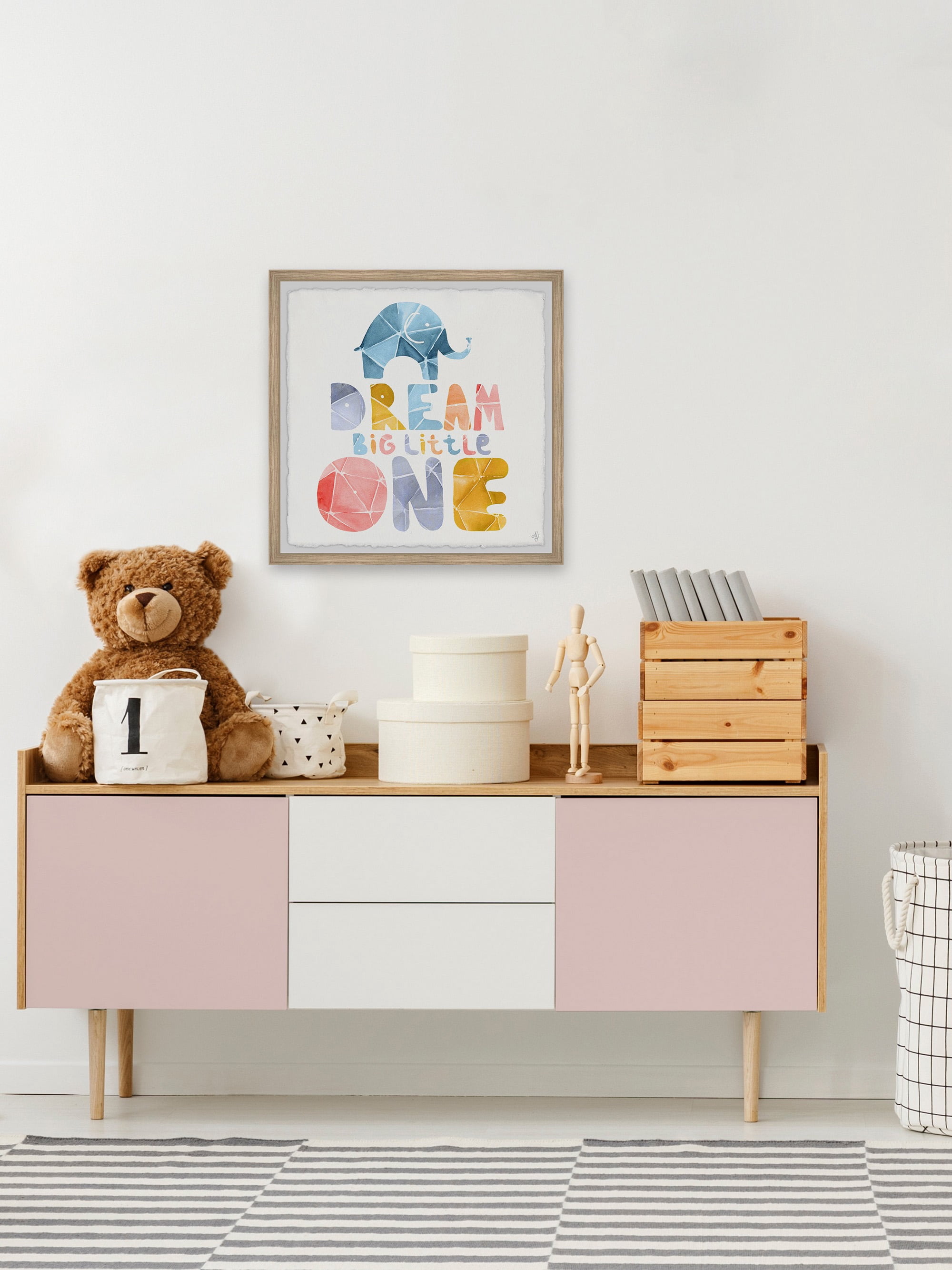 Marmont Hill Paper fold Dream Big Little One Framed Wall Art, 12.00" x 1.50"