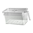 thumbnail image 1 of Contenedor organizador para refrigerador, contenedor de almacenamiento para refrigerador de cocina con bandeja de drenaje, Claro, 1 of 9