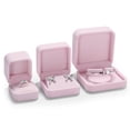 thumbnail image 5 of Oirlv 2.76" Pink Velvet Earrings Box, Earrings Gift Box for Studs, Dangles & Small Jewelry, 5 of 7