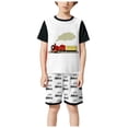 thumbnail image 5 of NIEWTR Toddler Summer Pjs Outfit For 6-7 Years Outfit Toddler Boy Summer Short Sleeves T-Shirt Tank Tops Elastic Shorts Set 2Pcs 2PCS Set Dailywear Set, 5 of 6