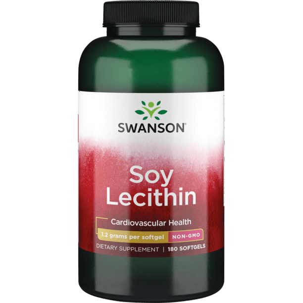 Swanson Soy Lecithin NonGMO 1200 mg 180 Softgels.