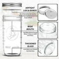 thumbnail image 4 of Wide Mouth Mason Jars 24 oz - (2 Pack) - Clear Glass Pint and a Half Mason Jars With Airtight Lids and Bands. For Storage, Canning, Fermenting, Cold Brew Coffee, Freezing, Microwave & Dishwasher Safe, 4 of 6