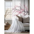 thumbnail image 4 of Sheer Curtains 72 Inches Long, Pink Cherry Blossom Semi Sheer Curtains Light Filtering Window Treatment, Spring Branches Floral Watercolor Privacy Voile Drapes for Living Room Bedroom 52x72 Inch, 4 of 7