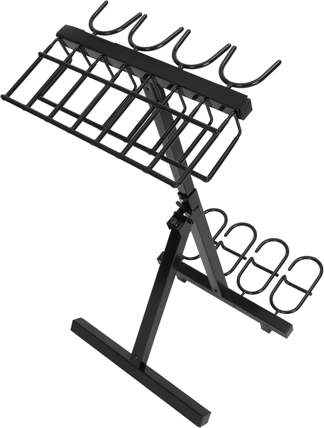 Kojem Portable Folding Gun Rack, Heavy Duty Steel Rifle Rack Stand for Shooting & Hunting Range, Holds 4 Rifles & 7 Pistols, Indoor/Outdoor Floor Gun Rack