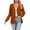 Orange, variant on Hrsba Womens Winter Loose Sweatshirt Pocket Tops Solid Color Long Sleeve Loose V Neck Cardigan with Buttons Brushed Fabric Casual Outerwear for Winter