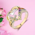 thumbnail image 5 of Miyuadkai Rings Fashion Letter Color Diamond Ring Rings Love Mom Mother's Temperament Diamond Rings Jewelry Gold 6, 5 of 9
