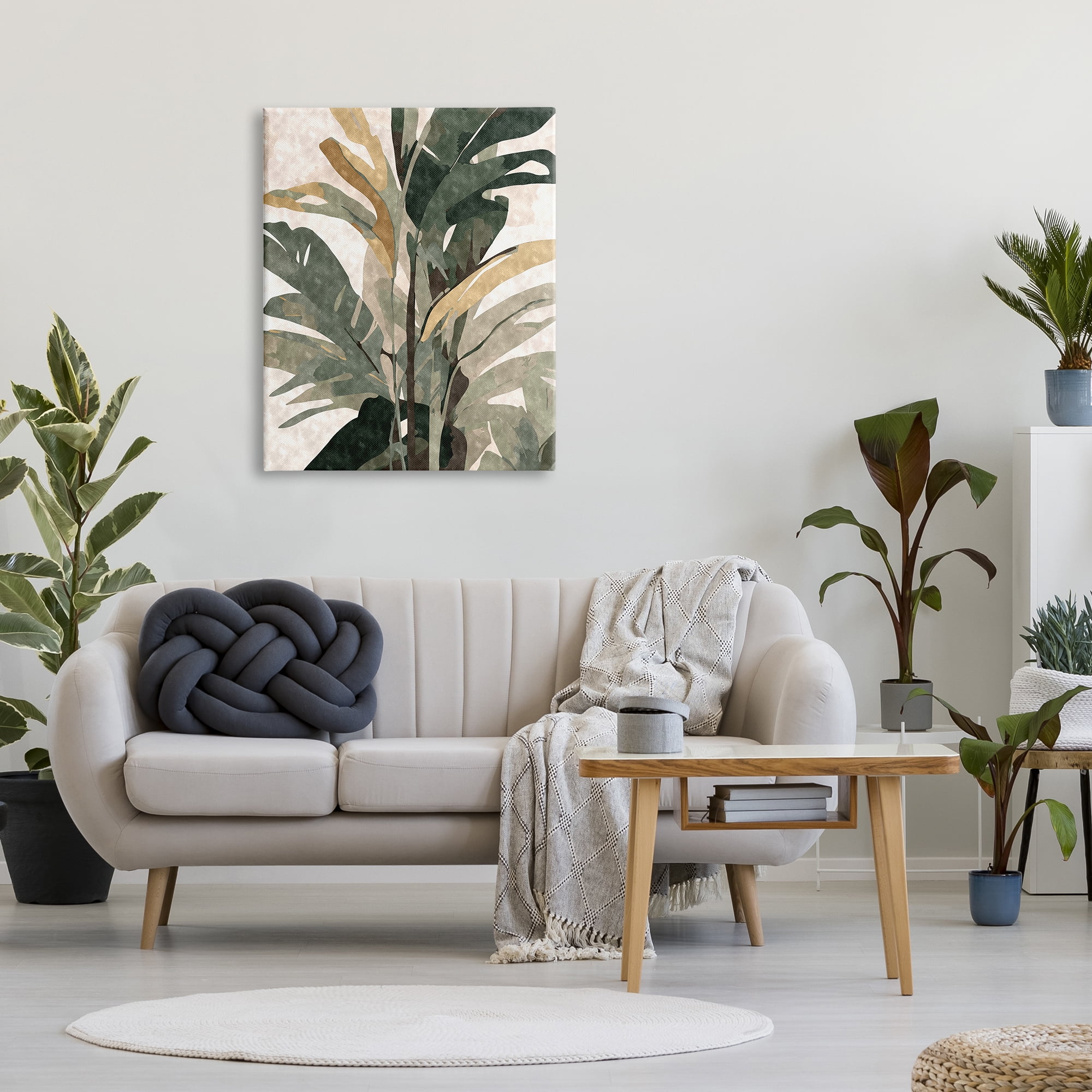 Stupell Industries Palm Plant Abstraction Botanical & Floral Painting Gallery Wrapped Canvas Art Print Wall Art, 30 x 40