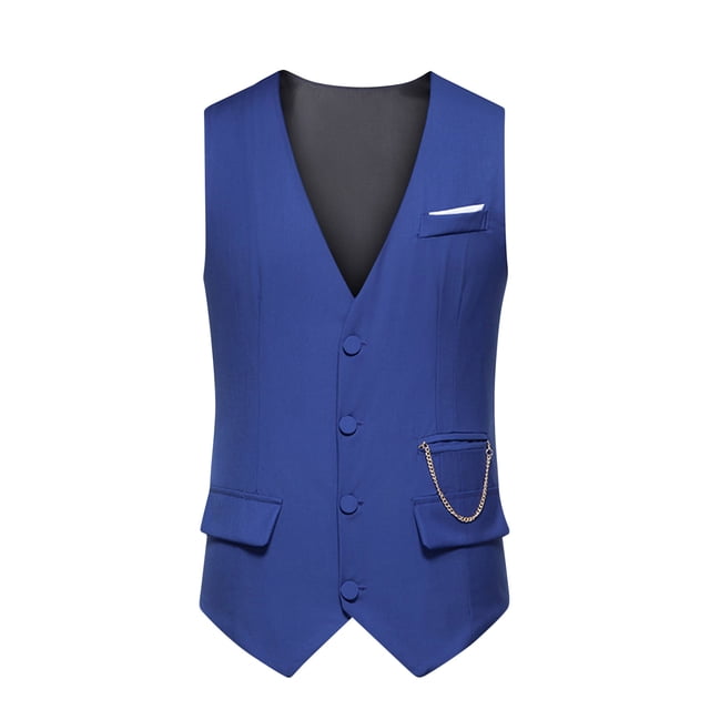 FAIWAD Gilet Classique pour Homme Formel d'Affaires Sans Manches Vintage Veste Gilet à Boutons devant Col en V Ajusté Gilet de Complet
