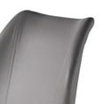 thumbnail image 2 of Lilah 20 Inch Modern Dining Chair, Vinyl Seat, Chrome Legs, Smooth Gray- Saltoro Sherpi, 2 of 5