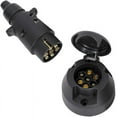 thumbnail image 1 of Pin Trailer Plug Male And 7 Pin Trailer Plug Female,12V Waterproof 7 Pin Trailer Plug Hitch Plug, Trailer Plug Fits Truck RV Car(Rubber Boots), 1 of 5