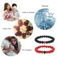 thumbnail image 3 of Blueek 2Pcs Men Women 8mm Chakra Beads Elastic Natural Stone Agate Bracelet, Matching Bracelets for Couples, 3 of 7