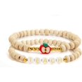 thumbnail image 6 of Handmade Teacher Appreciation Stackable Bracelets Teacher's Day Personalized Soft Clay Teach Inspire Nature Wood Beaded Elastic Bracelets for Women Christmas Graduation Birthday Party Jewelry Gifts, 6 of 10