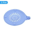 thumbnail image 3 of Uxcell Hair Drain Catcher, 5.51inch Round Tub Drain Covers with Handle, Blue 2Pack, 3 of 6