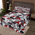 thumbnail image 2 of Erosebridal Gray Red Camouflage Coverlet Set Queen, Modern Geometric Bedding Set, Military Theme Room Decor 3 Pieces, 2 of 5