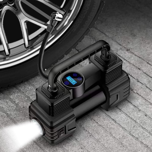 LEEYNEER Tire Inflator Portable A-ir Compressor A-ir Pump For Car Tires 12V Auto Tire Pump With Digital Pressure Gauge With Emergency LED Light