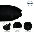 thumbnail image 3 of Encasa Homes Throw Pillow Cover 2pc Set - Jet Black - 20 x 20 inch Solid Dyed Cotton Canvas Square Accent Decorative Cushion Case for Couch Sofa Chair Bed & Home Only Covers, 3 of 7
