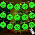 thumbnail image 1 of Decoraciones navideñas de Grinch KAIYANG 40 luces LED 19,6 pies a prueba de agua con temporizador 8 modos, 1 of 5