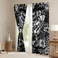 thumbnail image 3 of Homewish Death Moth Blackout Curtains Set of 2 (52x84 Each) For Adults Teens,Retro Floral Curtain,Gray Black,Halloween Living Room Curtains, 3 of 6