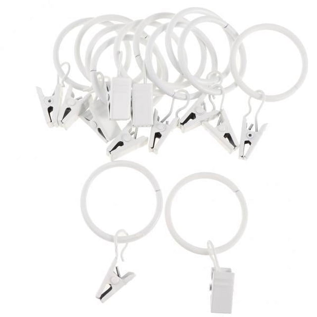 DOLITY 5-9pcs 12 Pieces Metal Curtains Drapery Rings with Clips White Porcelain 25mm 5 Pcs