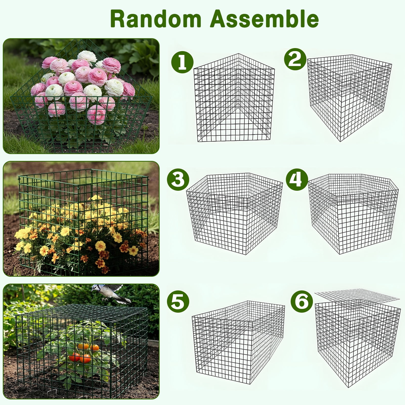 KORALAKIRI Plant Protector from Animals, Plant Cages for Outdoor Plants, Metal  Wire Mesh Garden Protection Animal Barrier to Keep Flower Vegetables from Rabbit Chicken