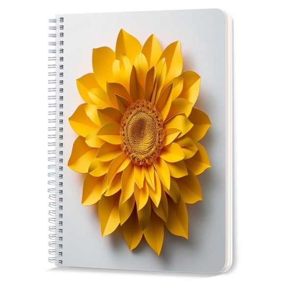 Spiral Notebook,College Ruled Journal,8.26" x 5.71" 50 Sheets/100 Pages,3 Pack - Colorful Wildflowers in The Meadow in The Style of Digital Art