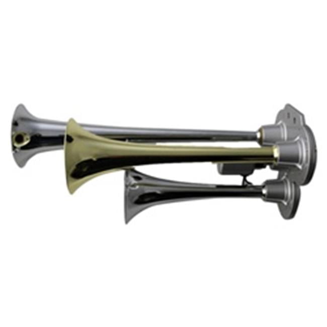 AirBagIt HORNTRAIN17A Rv123 In. Triple Chrome Train Air Horn
