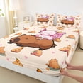 thumbnail image 4 of Erosebridal Cartoon Capybara Pink Axolotl Full Size Sheets 4-Piece For Kids,Kawaii Animal Bed Sheets For Boys Girls,Ultra Soft Home Decor, 4 of 5