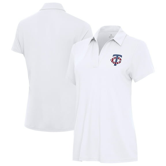 Women's Antigua White Minnesota Twins Era Stars and Stripes Team Logo Polo