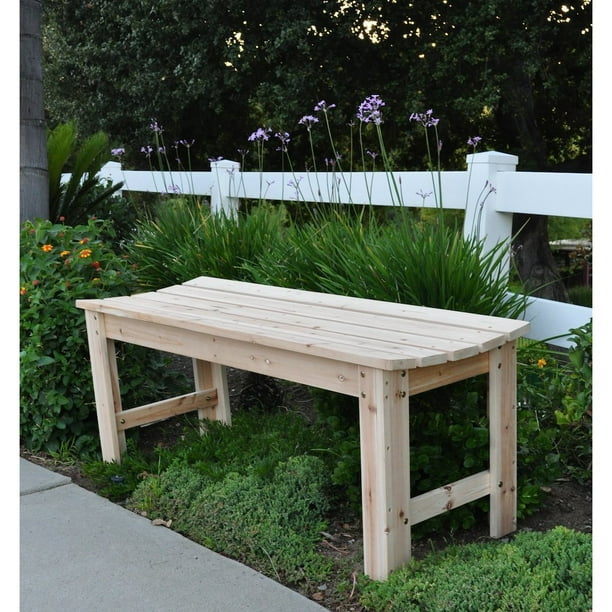 Shine Company 4 Ft Backless Garden Bench Natural Com - 4 Ft Garden Bench Shine Company 4 Ft Backless Garden Bench Natural Com - 4 Ft Garden Bench