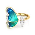 thumbnail image 2 of LINXIQIN Women 925 Sterling Silver Blue Butterfly Cubic Zirconia Thumb Creative Ring Stress Anxiety Rings Women's Novelty Jewelry Lady Birthday Mother's Day Gifts, 2 of 4