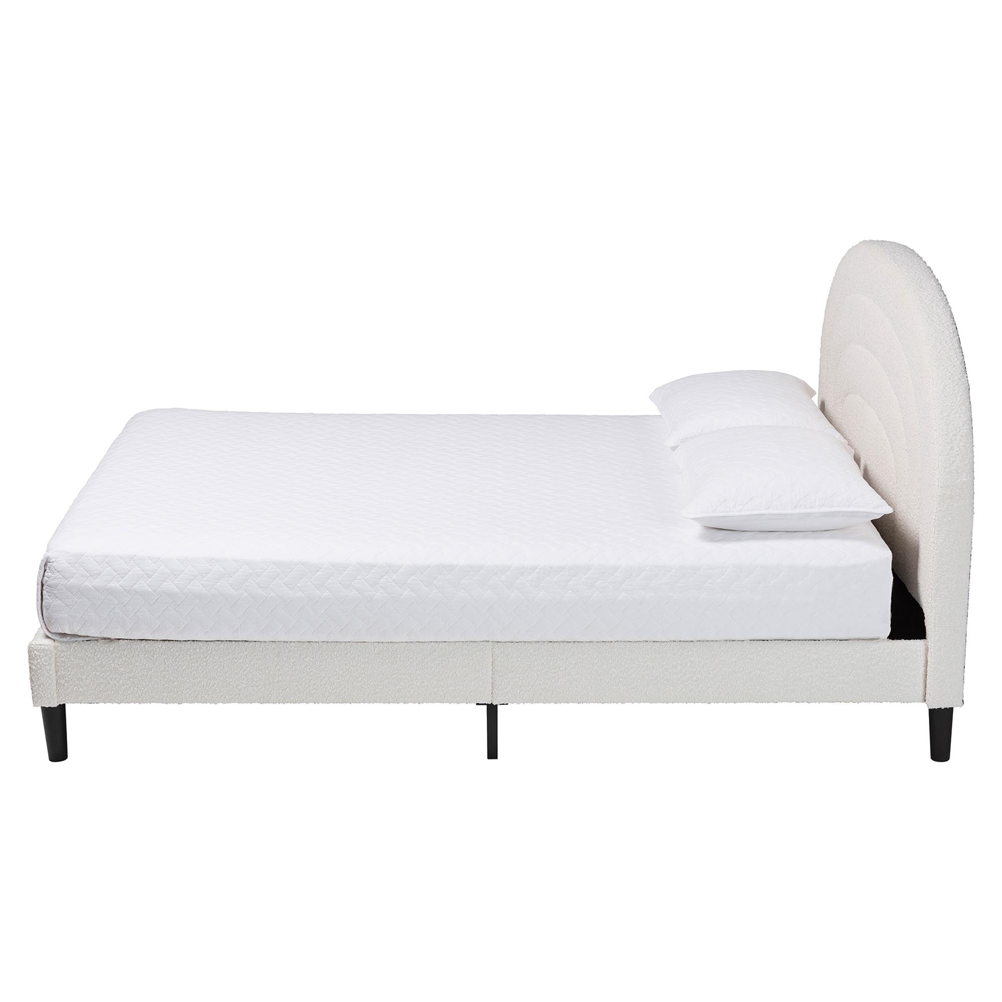 Baxton Studio Pelagia Modern Platform Bed, Queen, 63"W, Cream